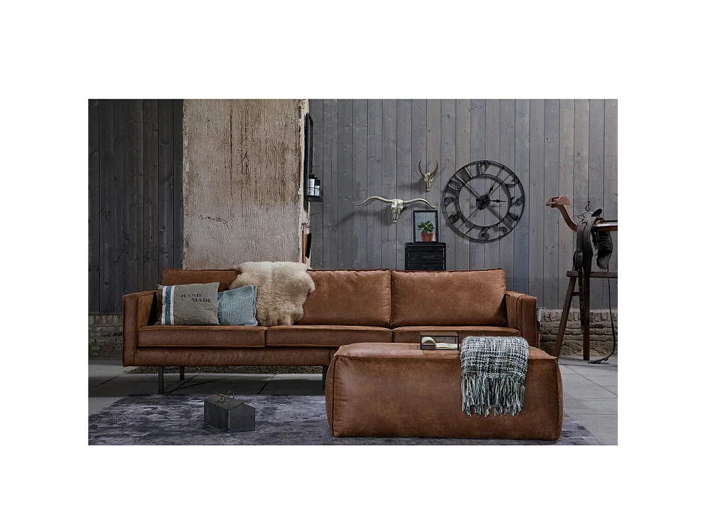 Bronco - Grand canapé 4 places vintage - Cognac