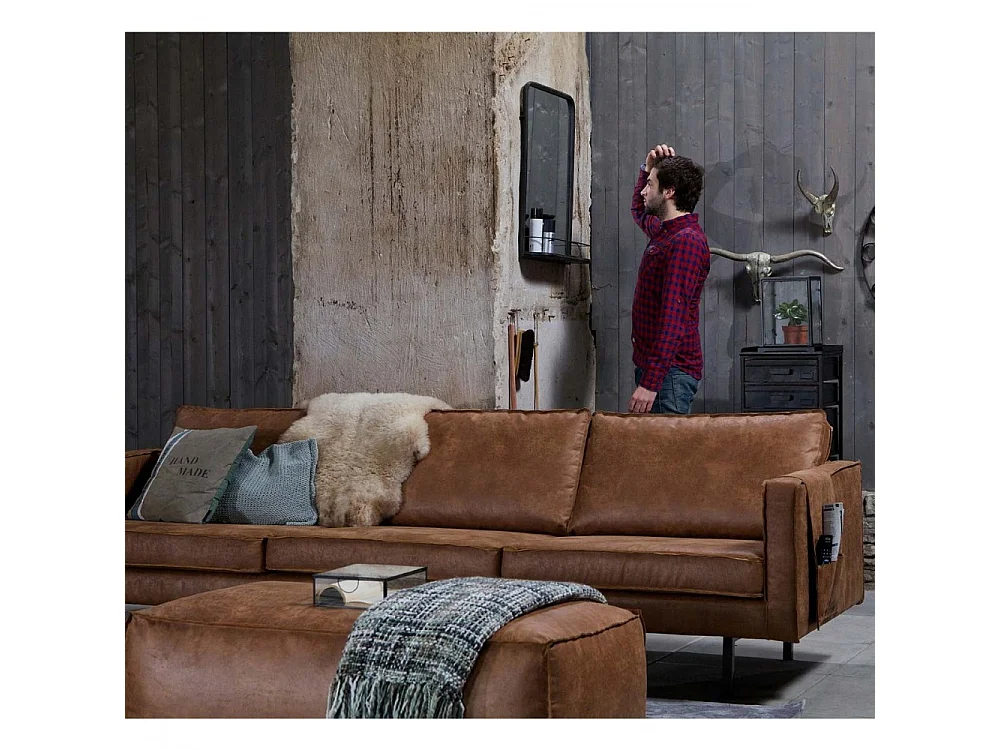 Bronco - Grand canapé 4 places vintage - Cognac