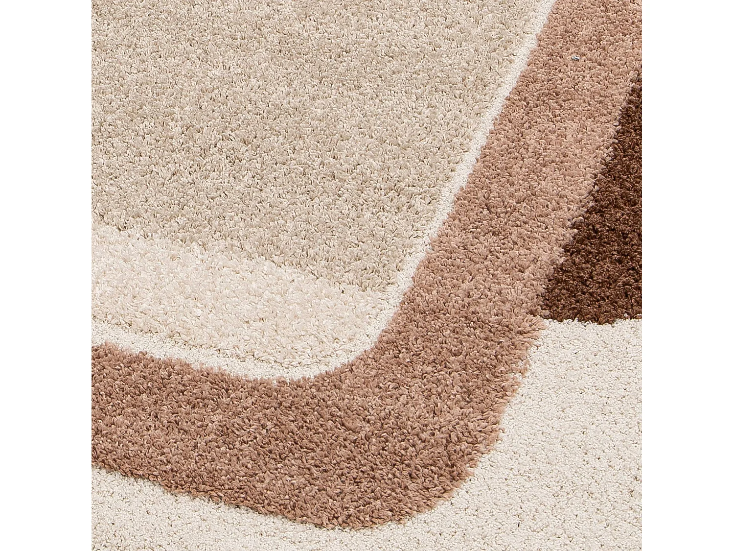 Tapis intérieur motif graphique marron. rose et beige 160x230cm - Olli