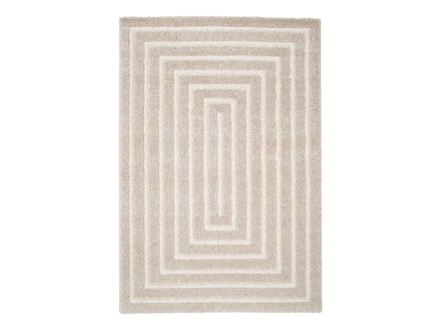 Tapis intérieur motif rectangle beige et crème 120x170cm - Silo