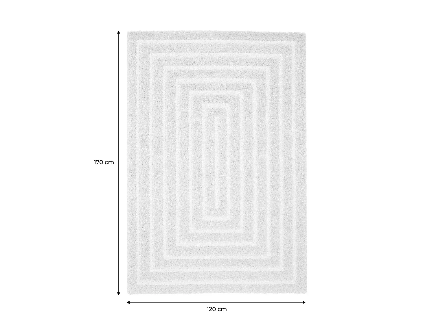 Tapis intérieur motif rectangle beige et crème 120x170cm - Silo