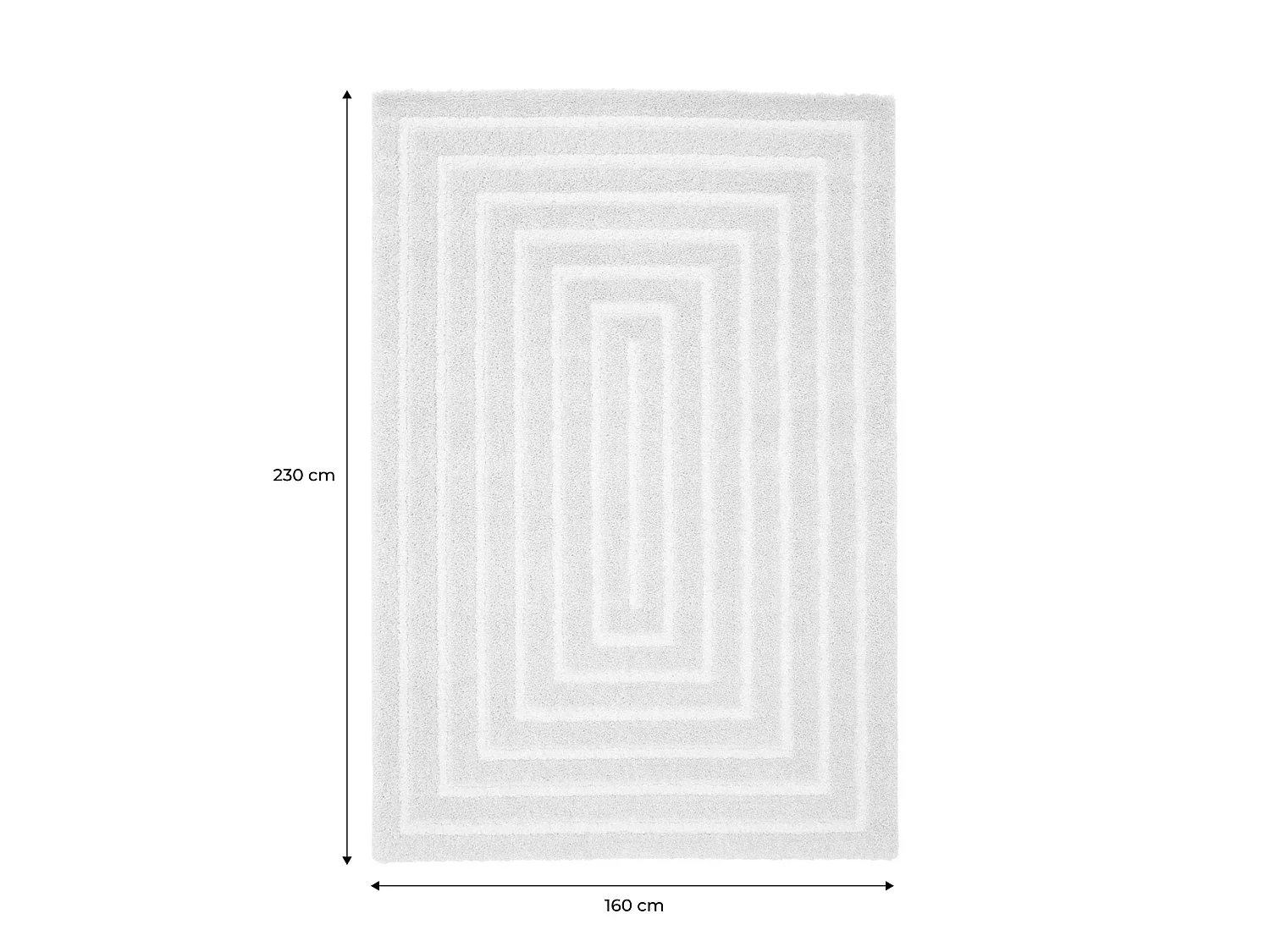 Tapis intérieur motif rectangle beige et crème 160x230cm - Silo