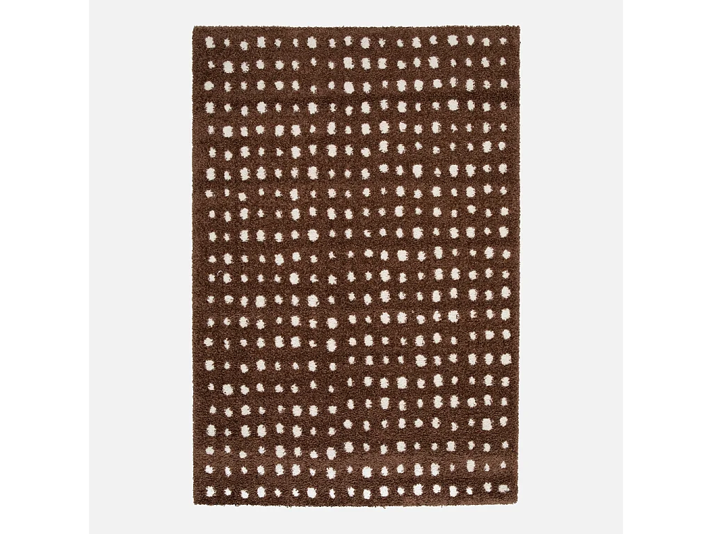Tapis intérieur à pois marron et crème 160x230cm - Eno