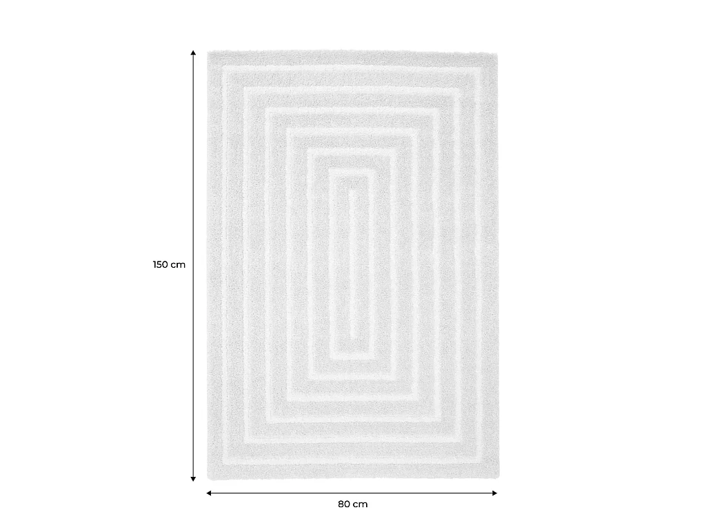 Tapis intérieur motif rectangle beige et crème 80x150cm - Silo