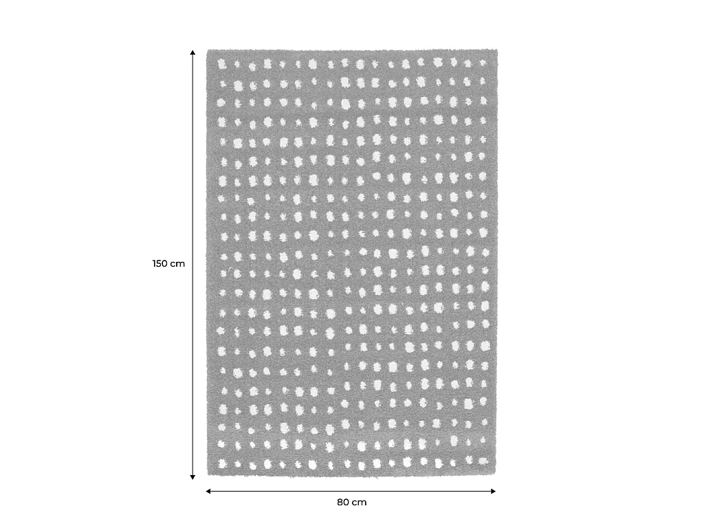 Tapis intérieur à pois marron et crème 80x150cm - Eno