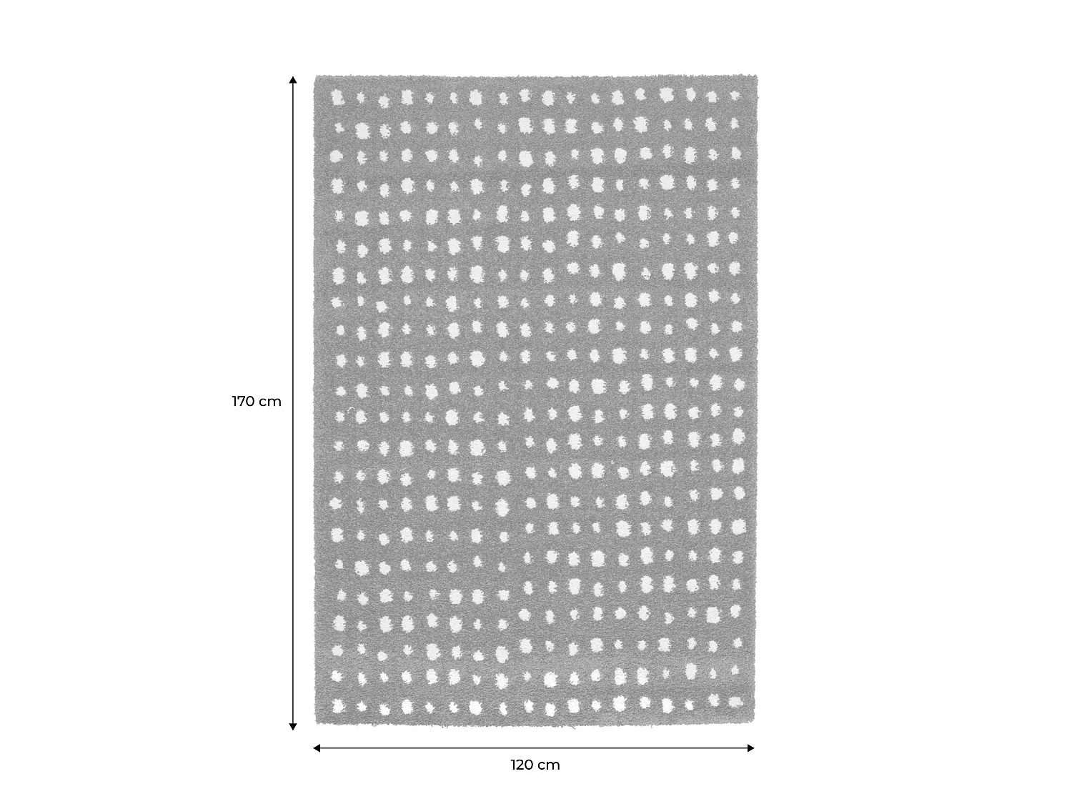 Tapis intérieur à pois marron et crème 120x170cm - Eno