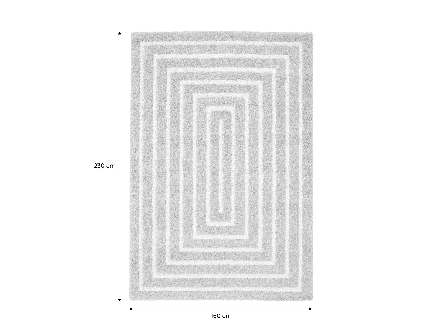 Tapis intérieur motif rectangle rose et crème 160x230cm - Lia