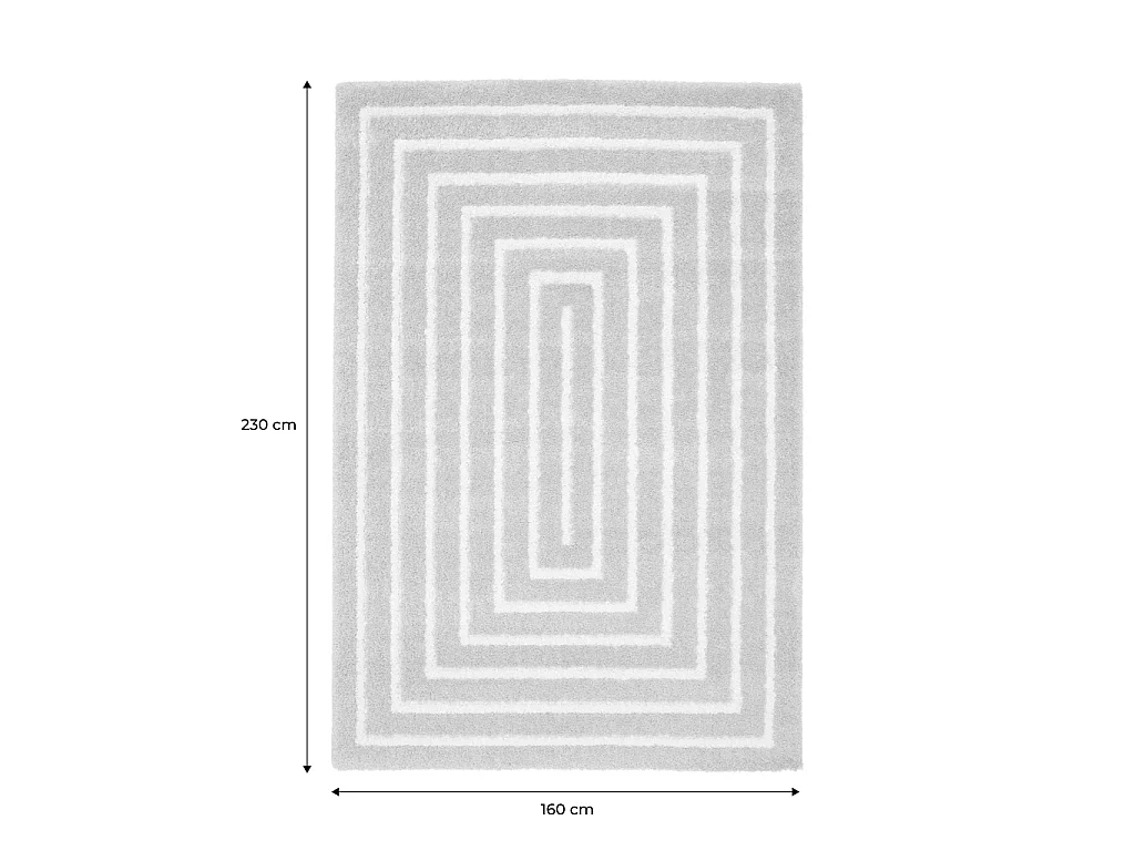Tapis intérieur motif rectangle rose et crème 160x230cm - Lia