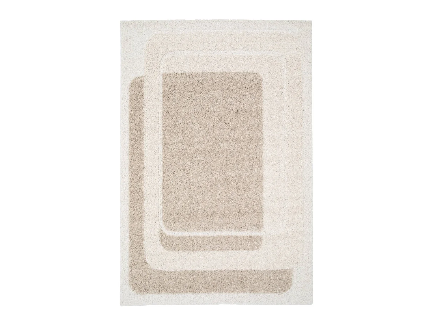Tapis intérieur motif graphique beige et crème 160x230cm - Akai