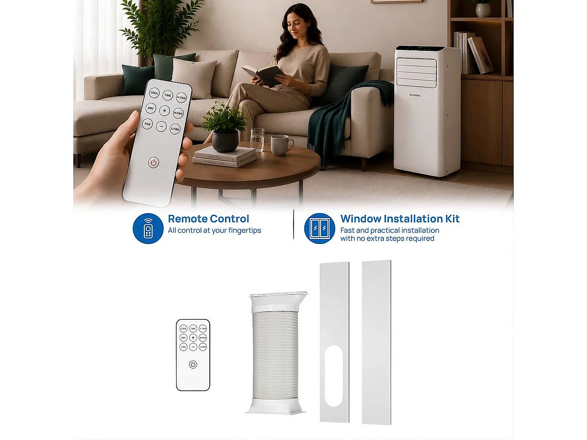 Kumtel Kusunoki KMPAC-7 7000 BTU Draagbare Airconditioner met Afvoerslang - Energielabel A