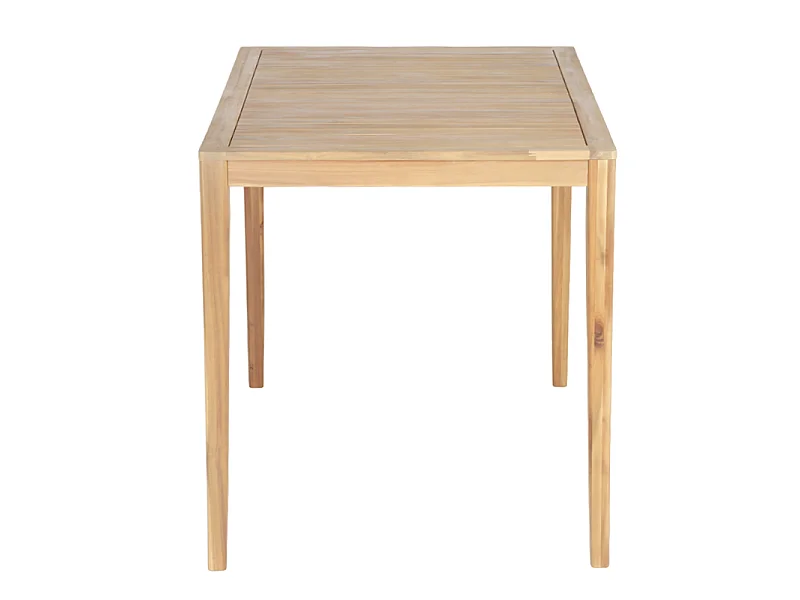 Table semi-haute KUTA 140x90x95 cm en bois d'acacia FSC blanchi