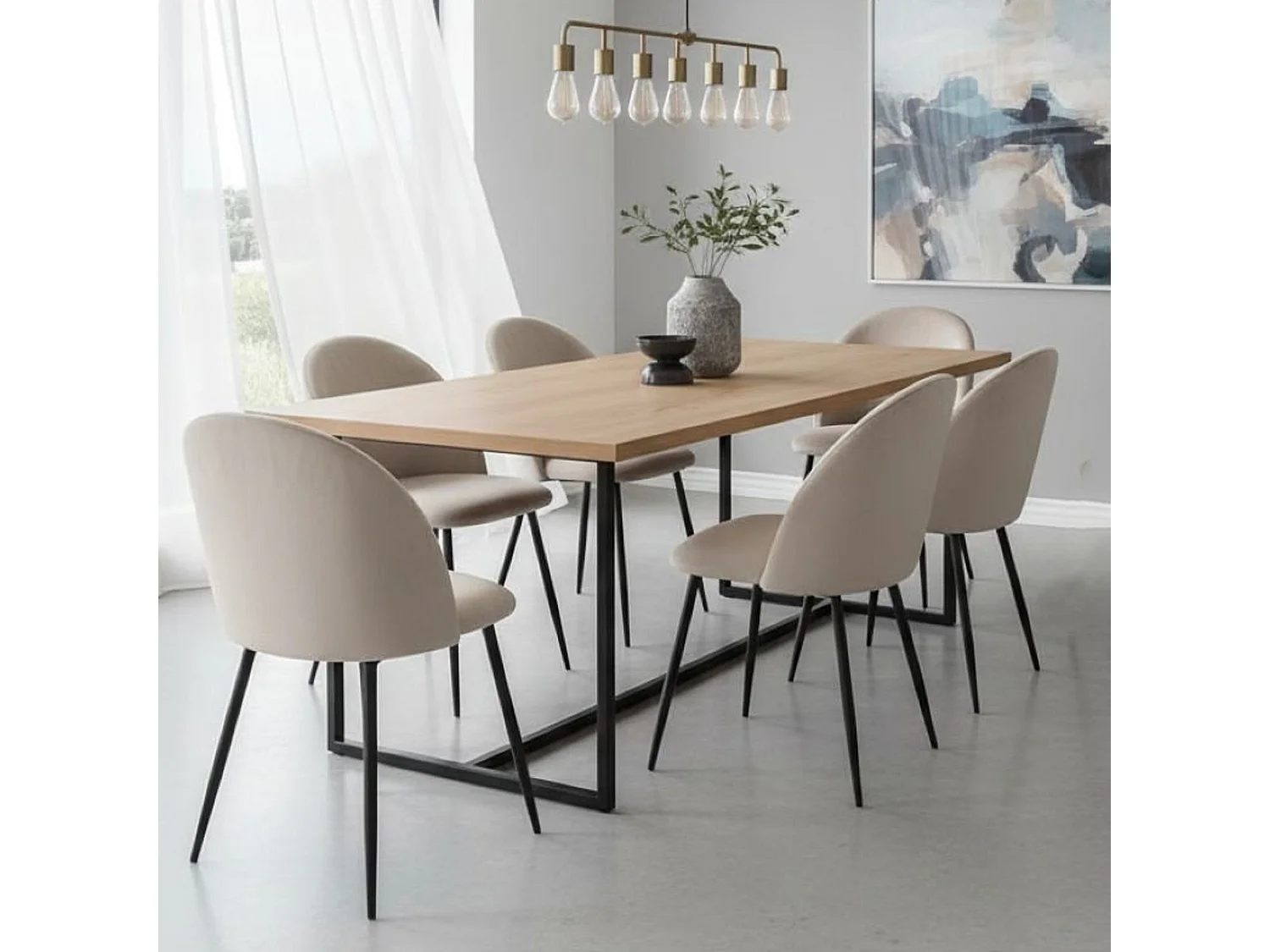 Silla Achito, 6 Sillas, Gris Claro, Acolchada, Peso soportado 120 kg