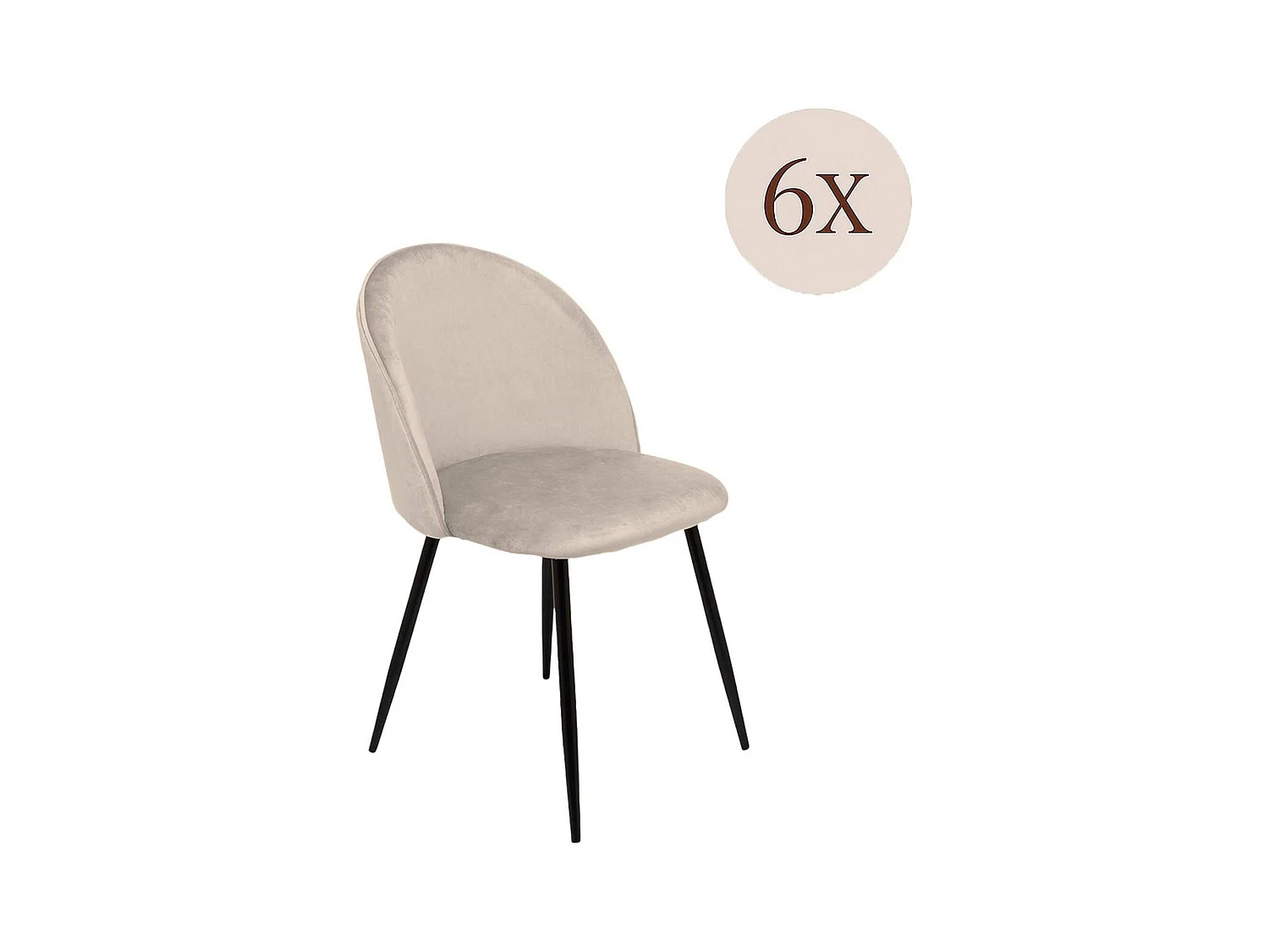 Chaise Achito, 6 chaises, gris clair