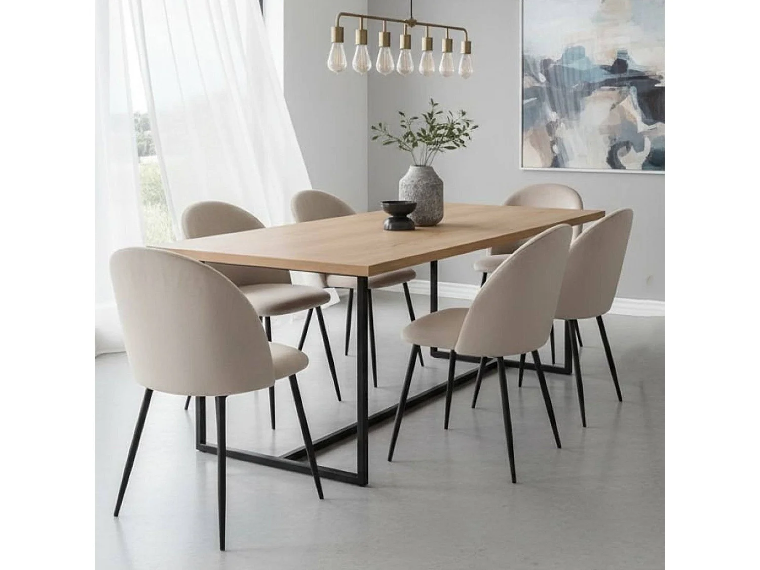 Chaise Achito, 6 chaises, gris clair