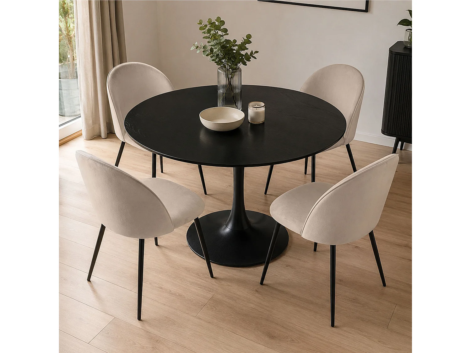 Silla Achito, 4 Sillas, Gris Claro, Acolchada, Peso soportado 120 kg
