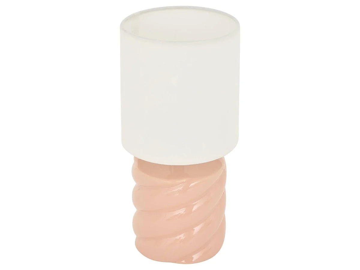 Lampe à Poser en Grès "Noly" 27cm Pêche