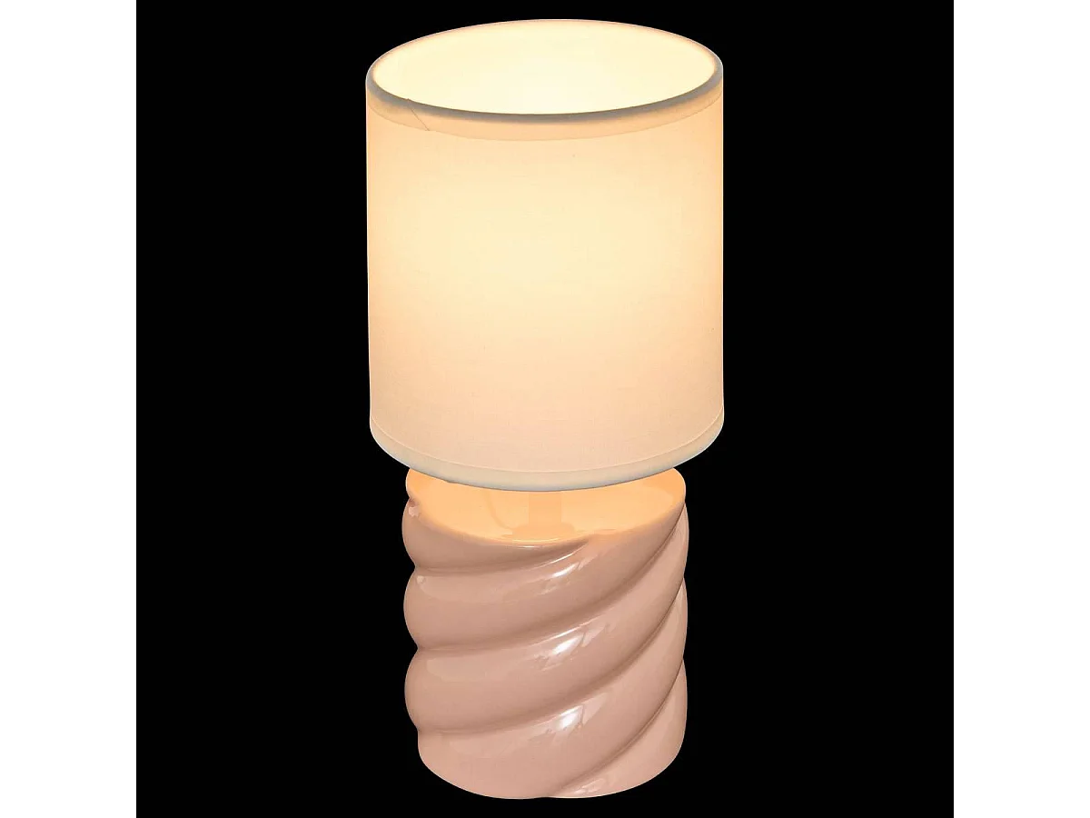 Lampe à Poser en Grès "Noly" 27cm Pêche