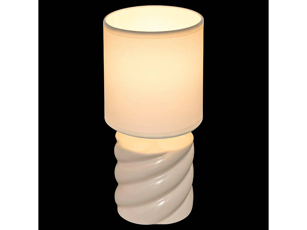 Lampe à Poser en Grès "Noly" 27cm Ivoire