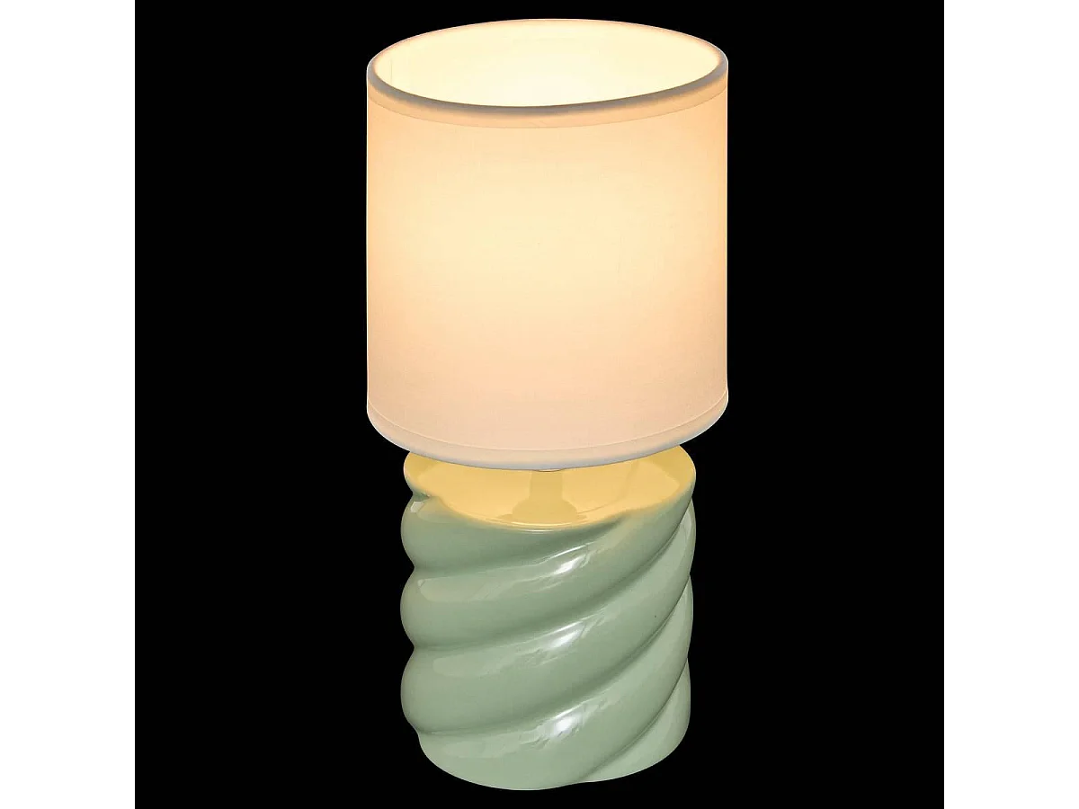 Lampe à Poser en Grès "Noly" 27cm Vert Céladon
