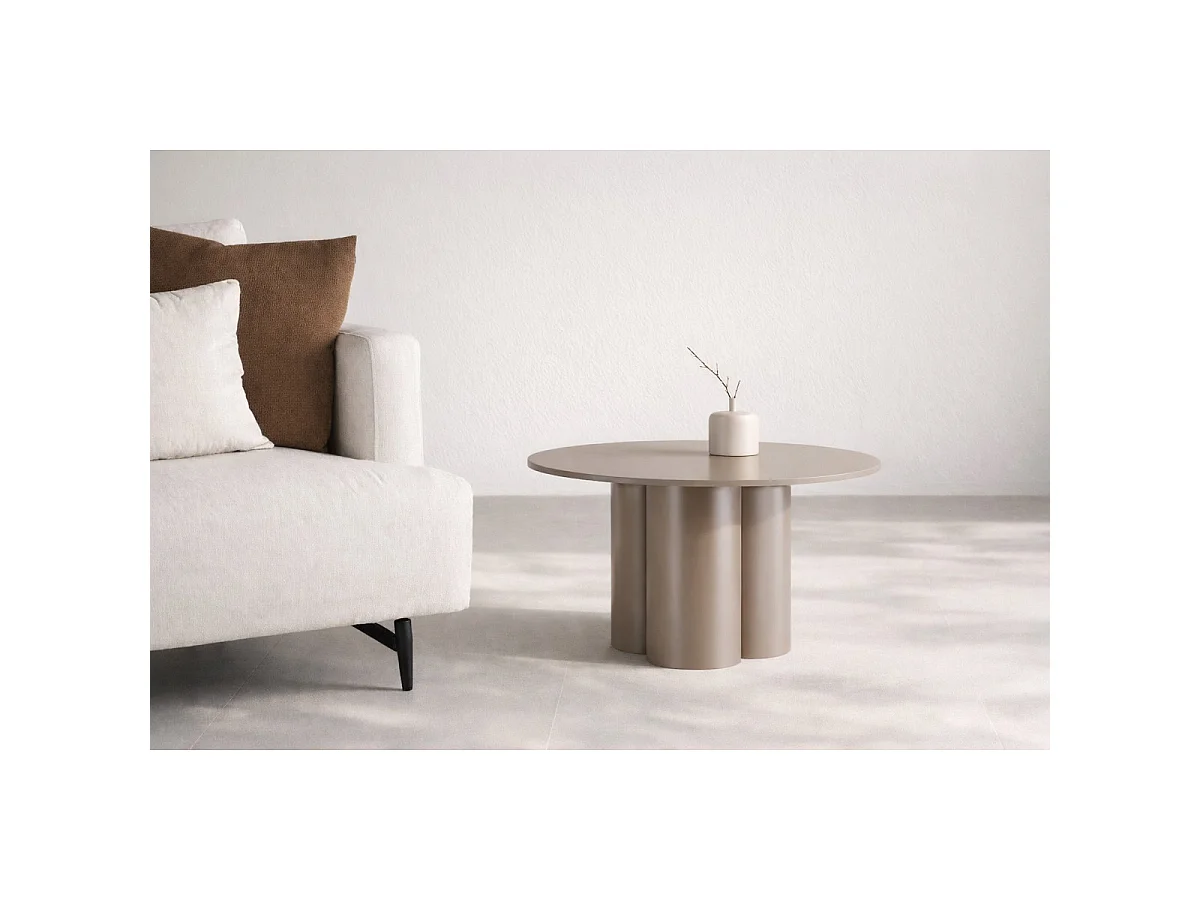 Table Basse Ronde "Olivia" 80cm Marron