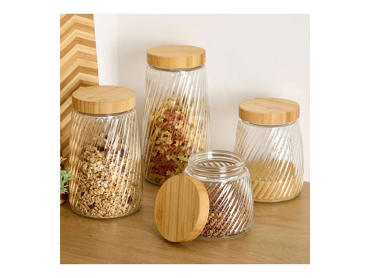 Bocal en Verre Strié "Striva" 0,9L Transparent