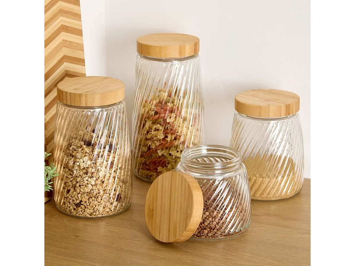Bocal en Verre Strié "Striva" 2,1L Transparent