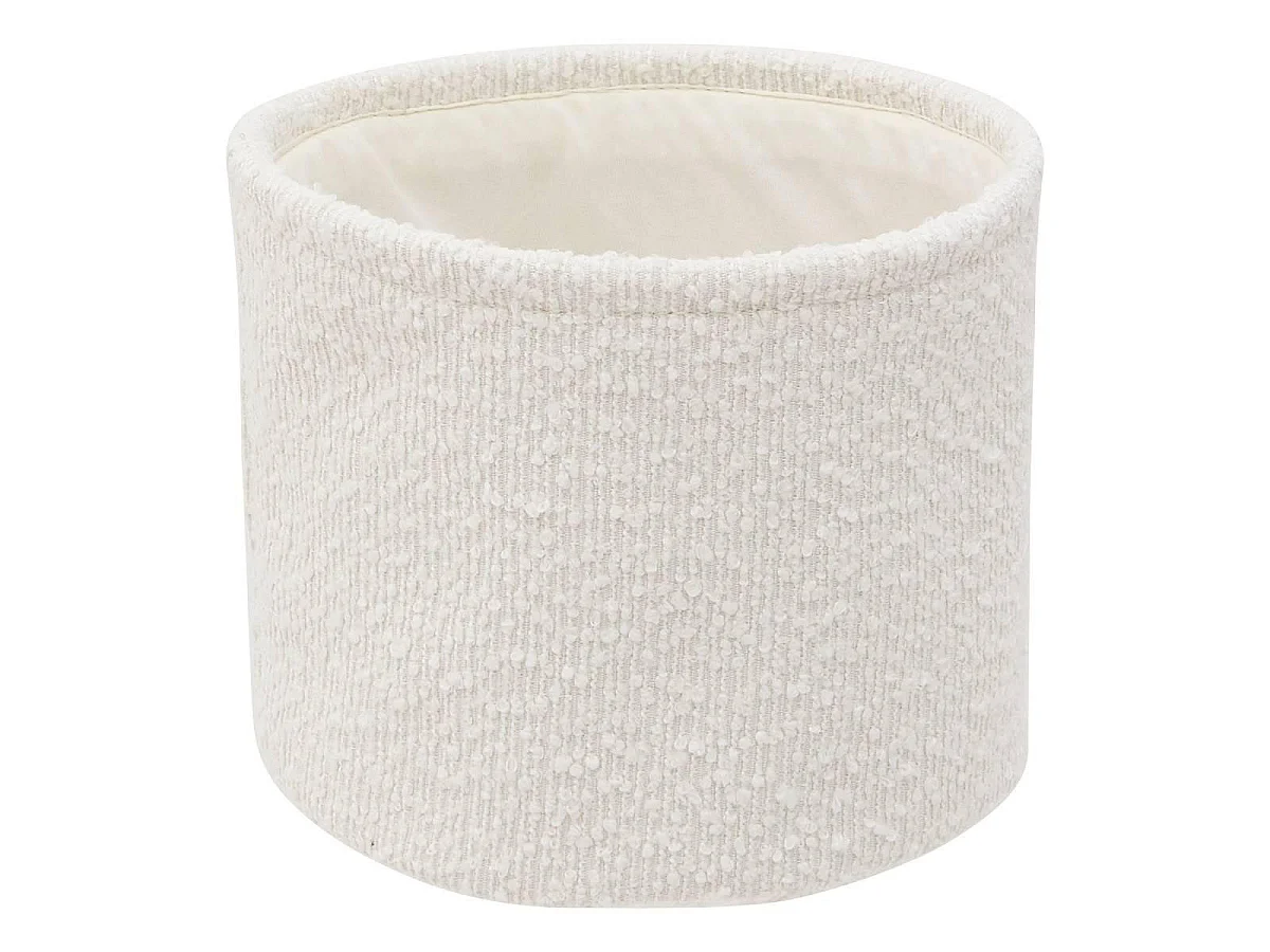 Lot de 3 Paniers de Rangement Bouclette "Yla" 18cm Blanc