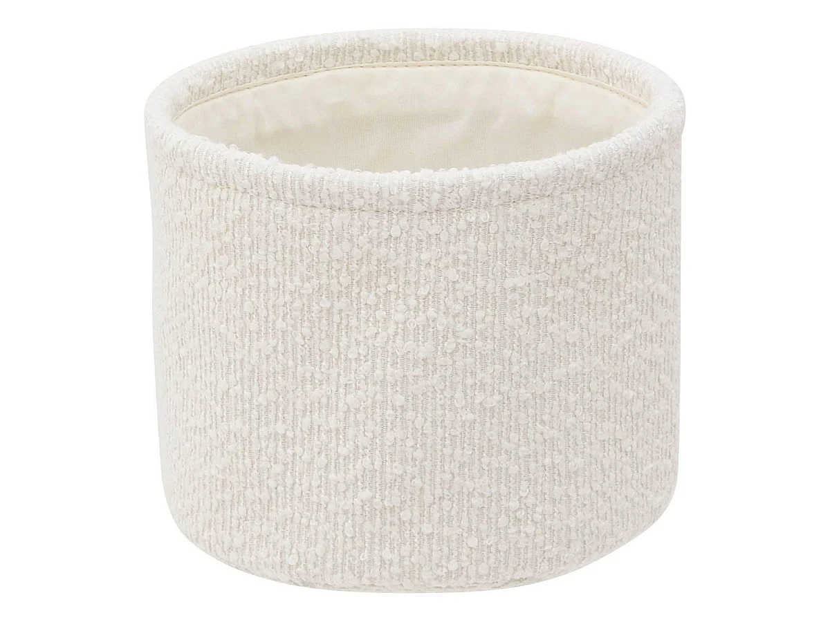 Lot de 3 Paniers de Rangement Bouclette "Yla" 18cm Blanc