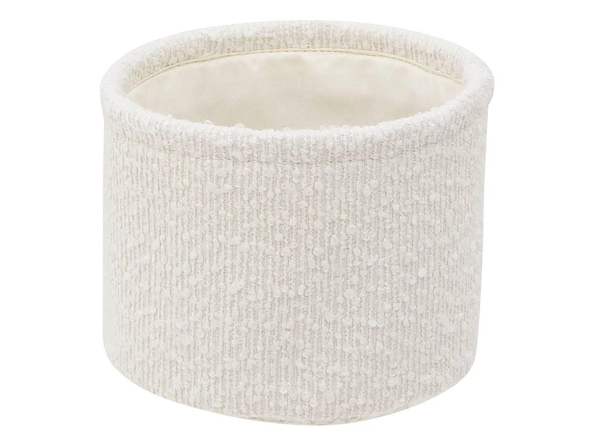 Lot de 3 Paniers de Rangement Bouclette "Yla" 18cm Blanc