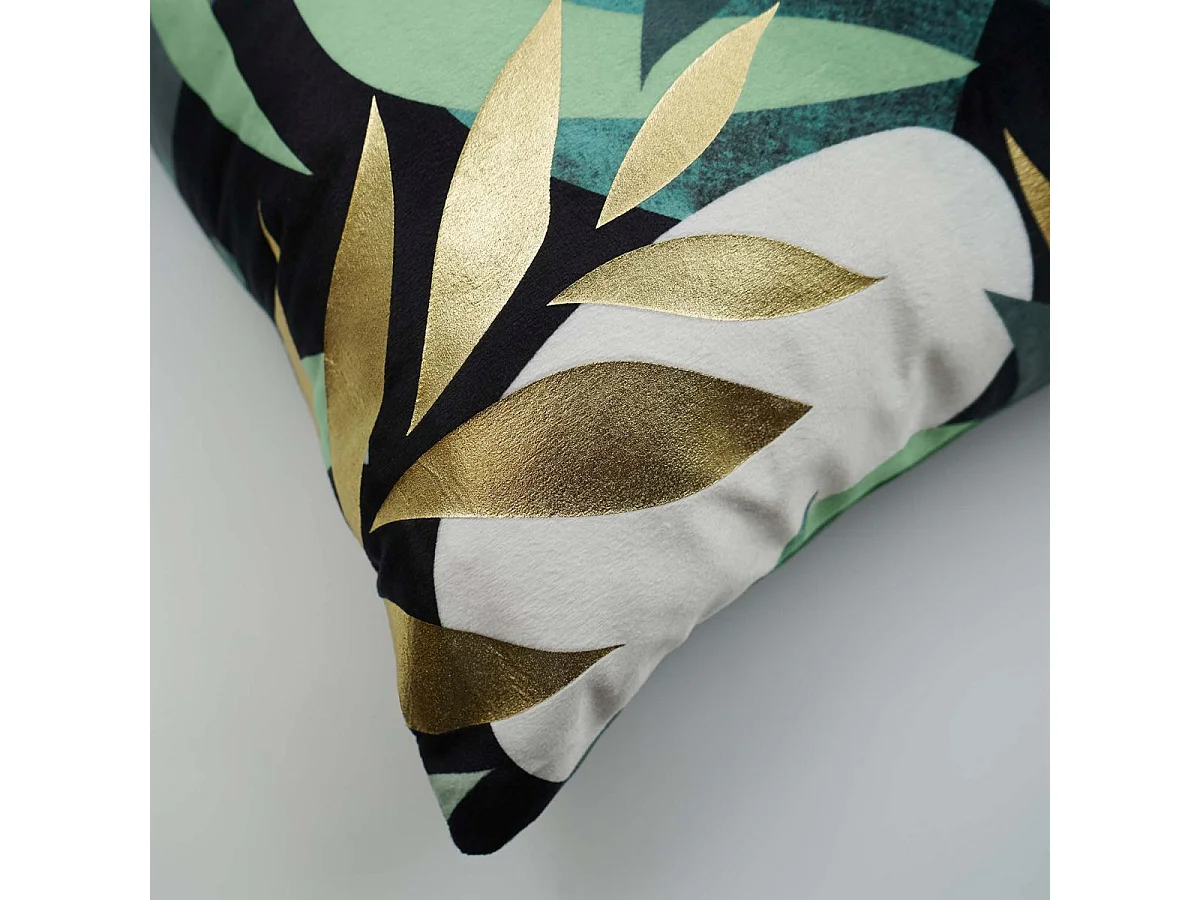 Housse de Coussin Imprimée "Boréale" 40x40cm Vert
