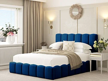 Blue velvet bed