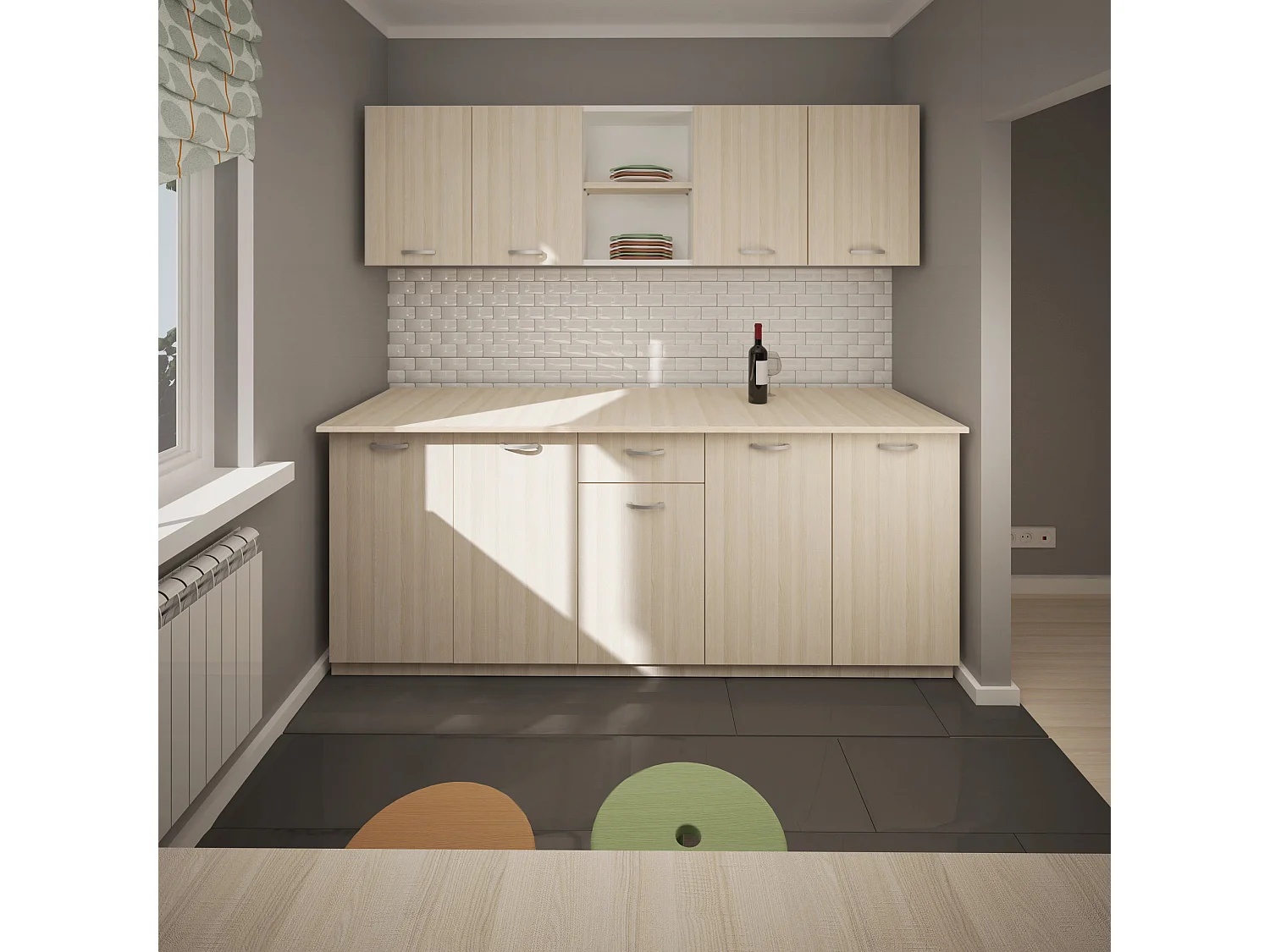 Conjunto Cozinha Nisa haaus, Ulme Claro/Branco, L 200 cm