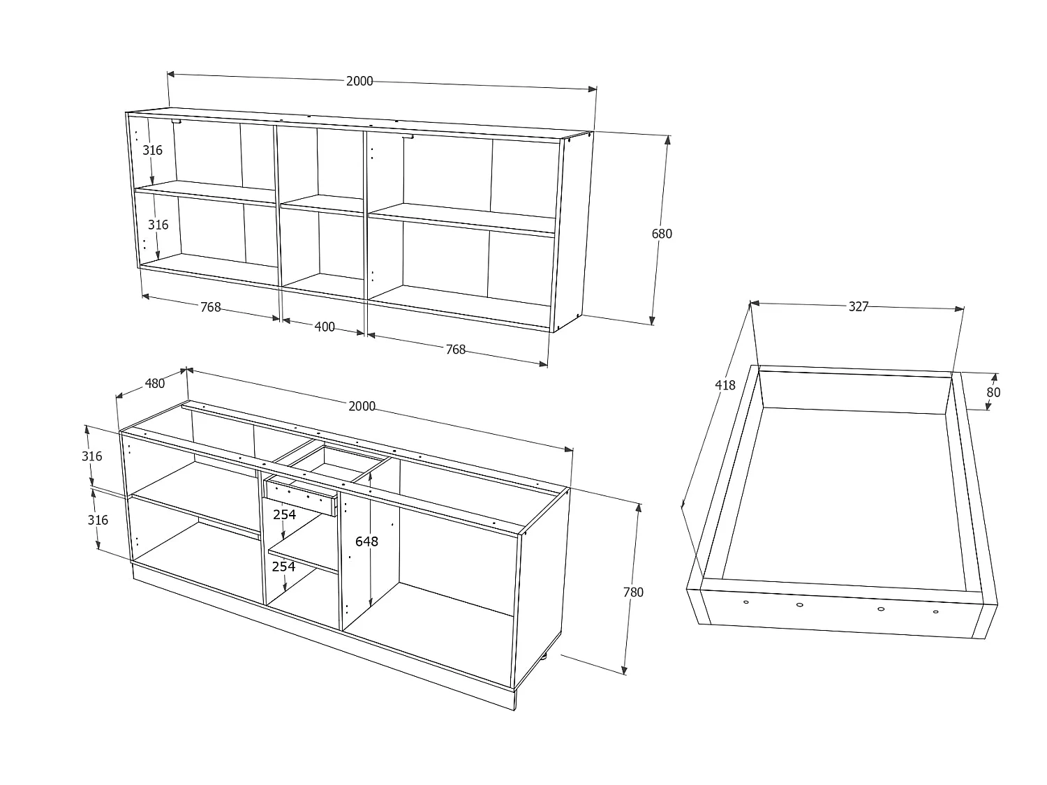 Conjunto Cozinha Nisa haaus, Carvalho Bronze/Branco, L 200 cm