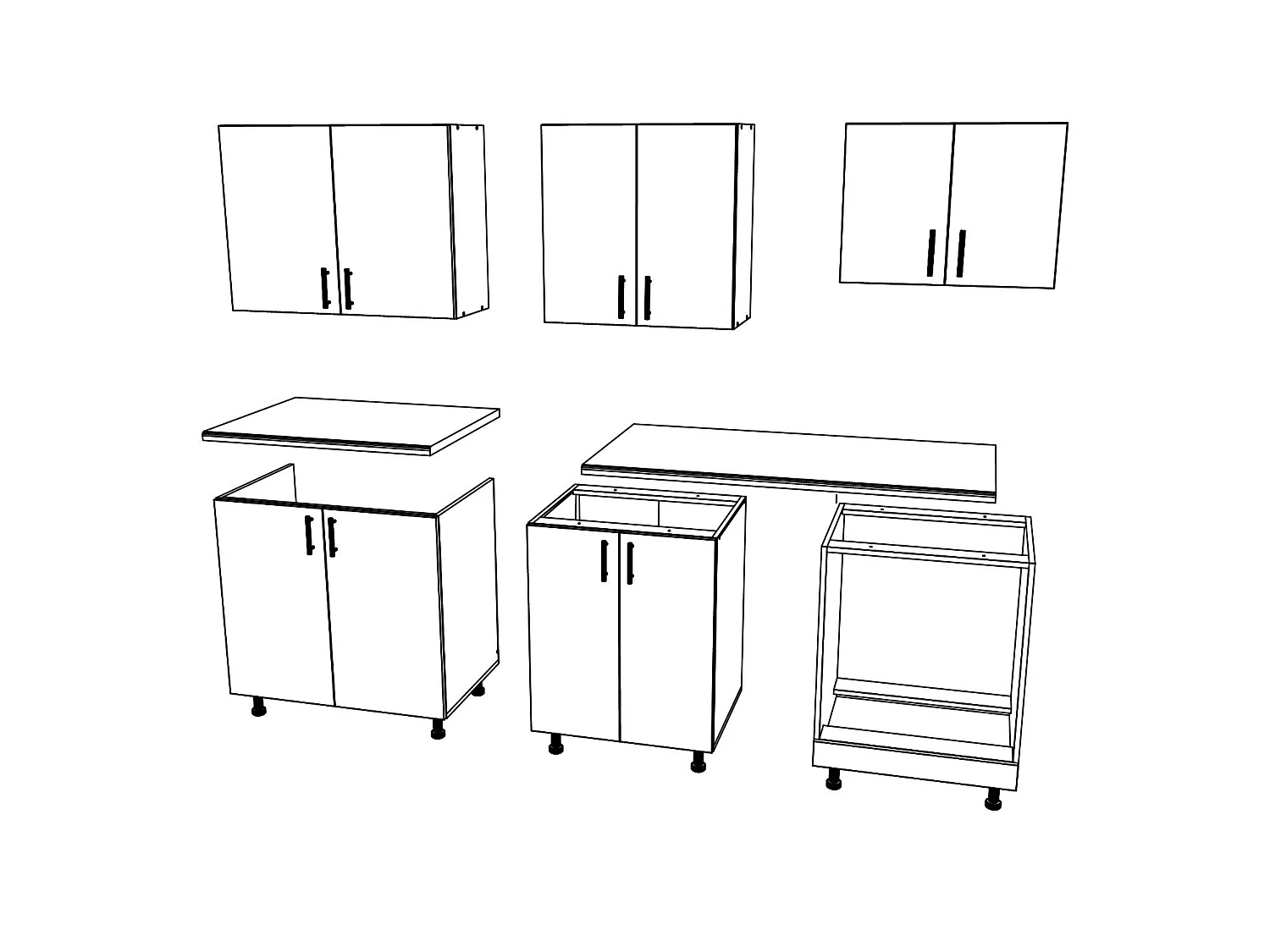 Conjunto Cocina haaus Karo V10, Blanco, Encimera Thermo 28 mm, L 200 cm