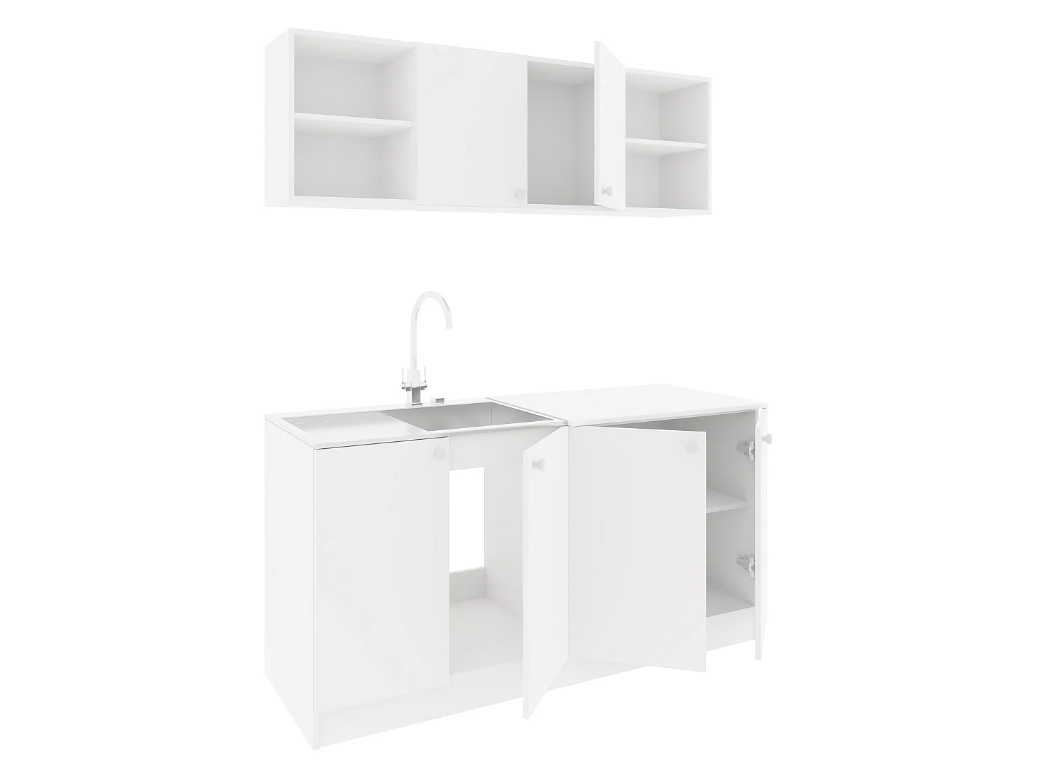 Conjunto Cozinha Sena haaus, Branco, L 160 cm