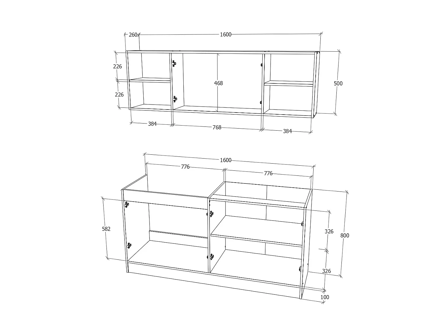 Conjunto Cozinha Sena haaus, Branco, L 160 cm