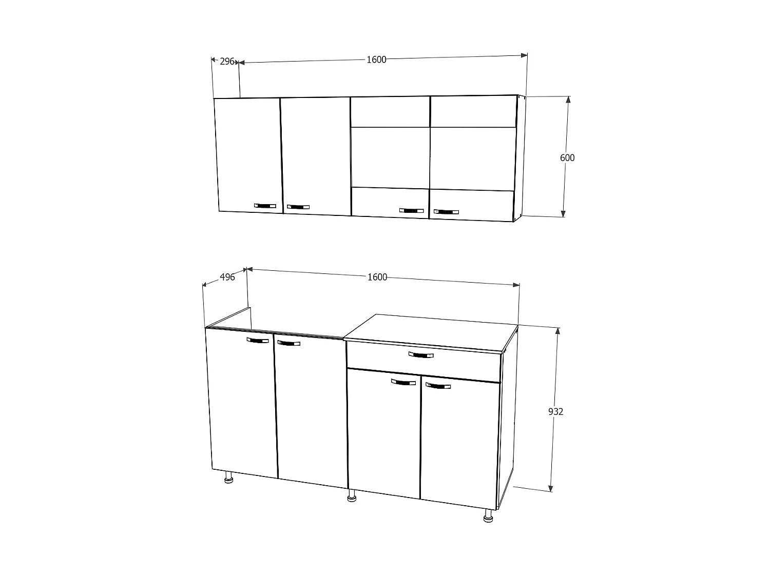 Cozinha Roma haaus, Carvalho Bronze/Branco, L 160 cm