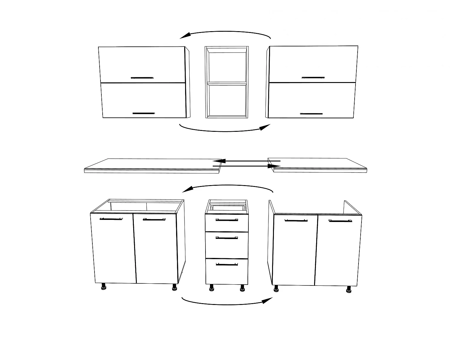 Cucina Arizona haaus, Antracite/Rovere Wotan, L 200 cm