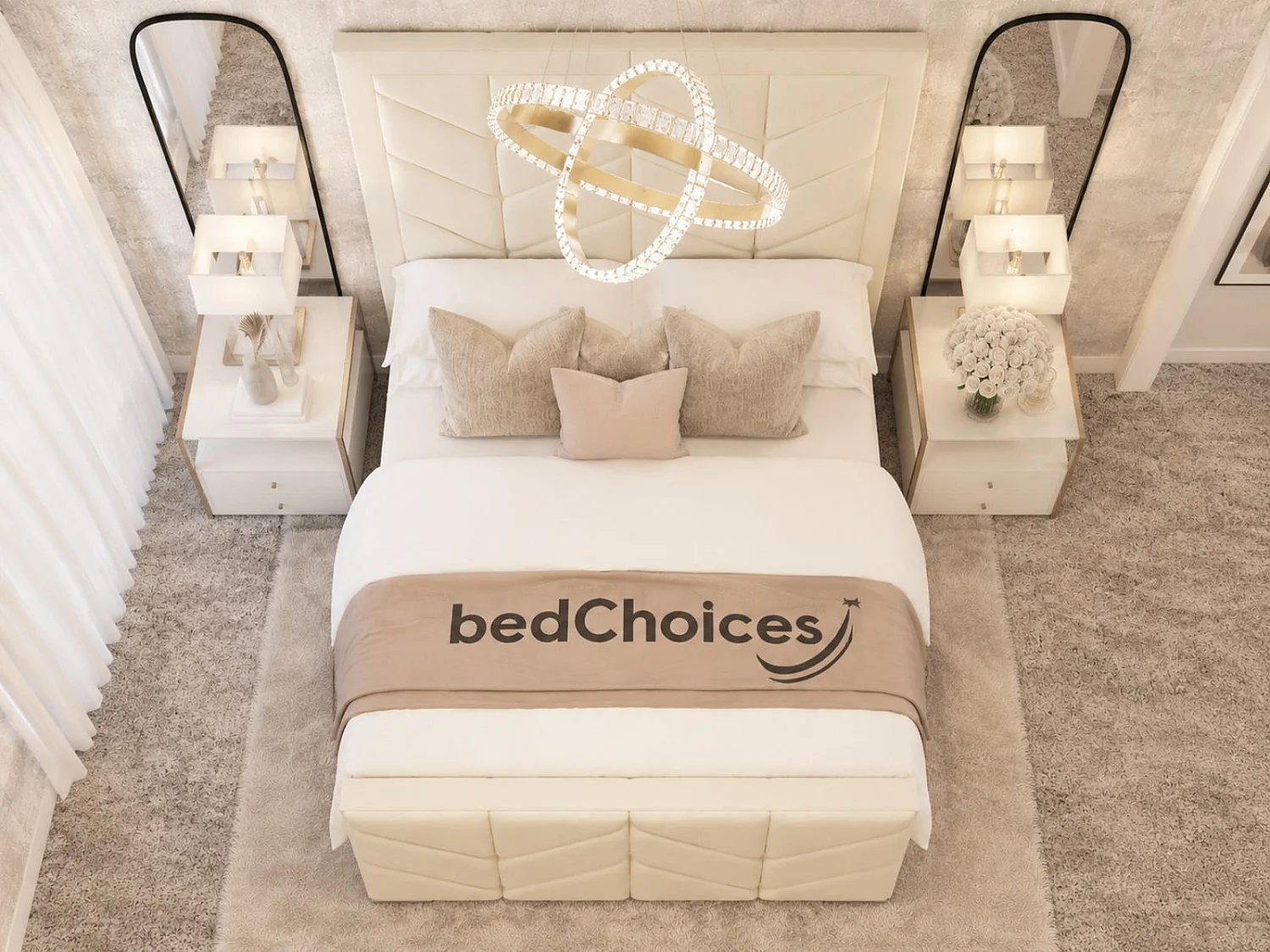 Sydney Premium Bed Frame with Ottoman Gas Lift Storage (Mattress Not Included) (Cream) - 150 x 200 cm