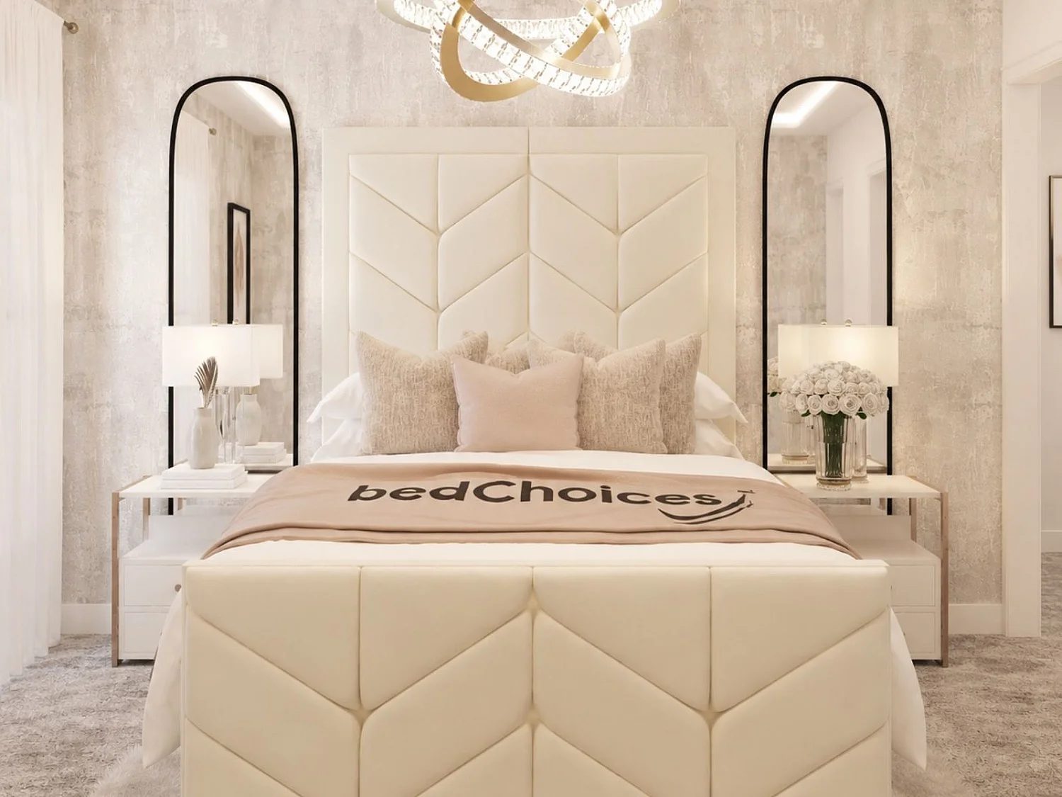 Sydney Premium Bed Frame with Ottoman Gas Lift Storage (Mattress Not Included) (Cream) - 135 x 190 cm