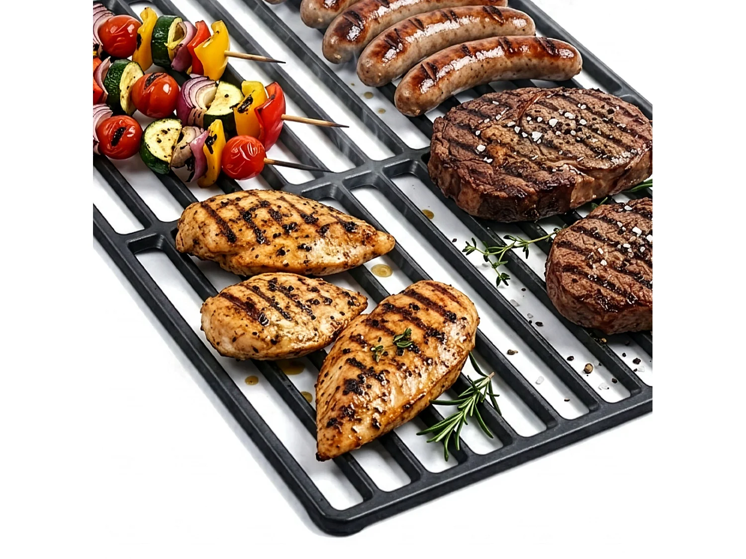 Ensemble de grilles de barbecue en fonte TAINO BRANDO 4+1 2 pièces 60 x 34 cm accessoire pour barbecue à gaz