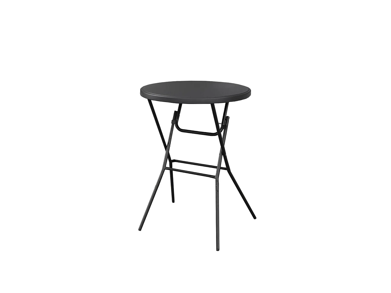 Mesa alta plegable de acero para eventos, set de 4 gris oscuro