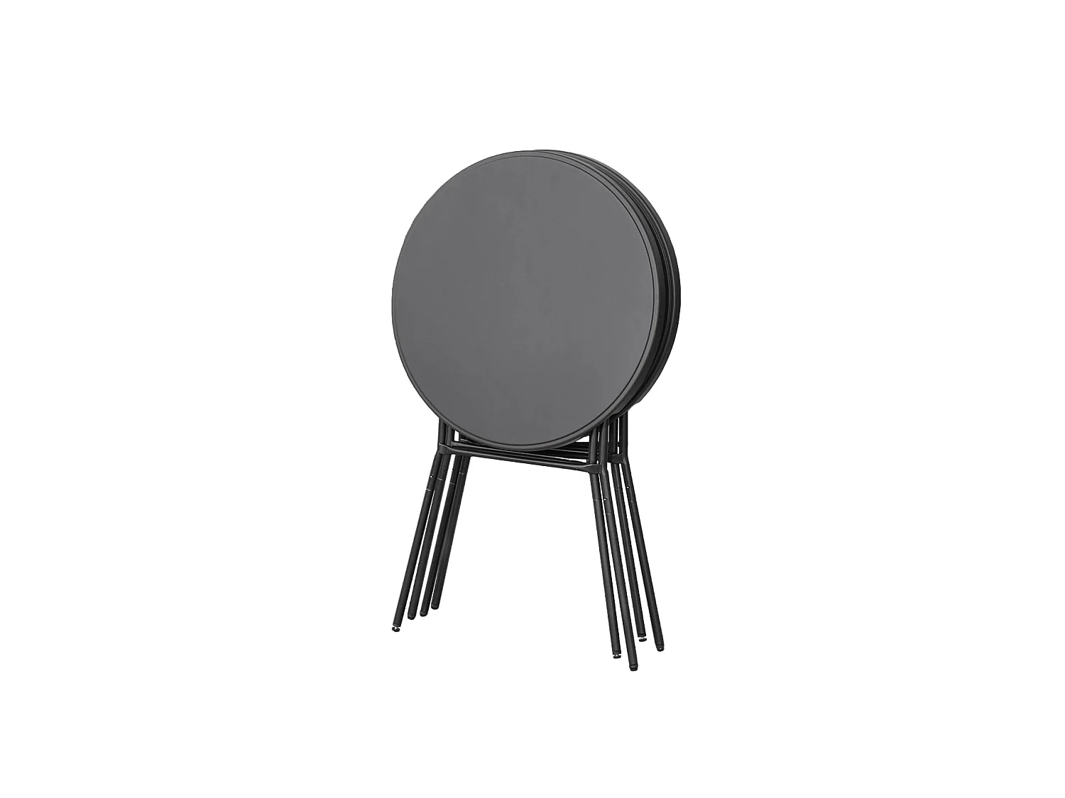Mesa alta plegable de acero para eventos, set de 4 gris oscuro