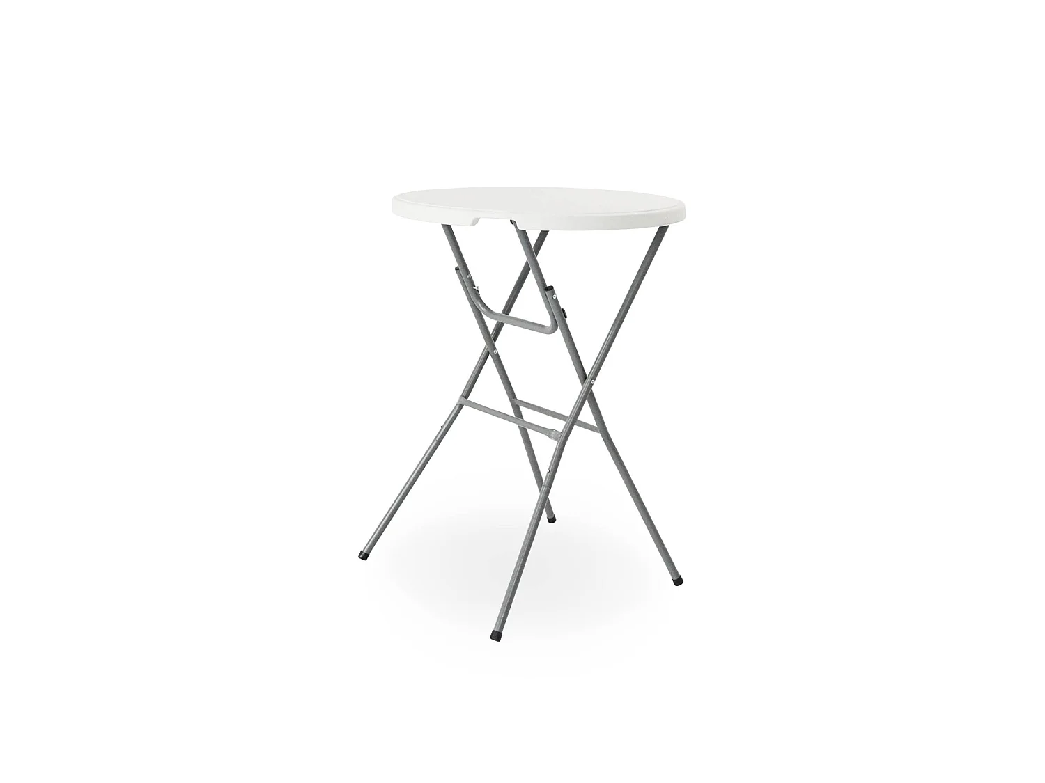 Lot de 4 tables de réception. tables mange debout pliantes acier blanc