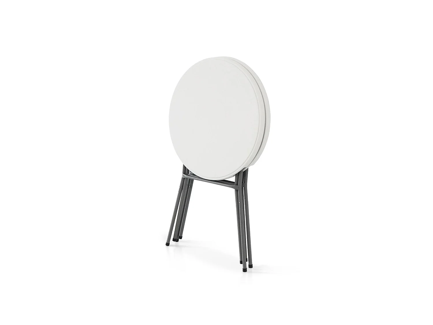 Lot de 4 tables de réception. tables mange debout pliantes acier blanc