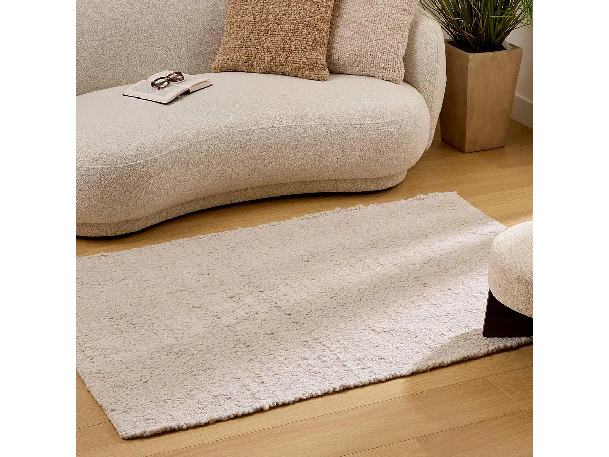 Tapis Effet Laine "Volna" 118x170cm Ivoire
