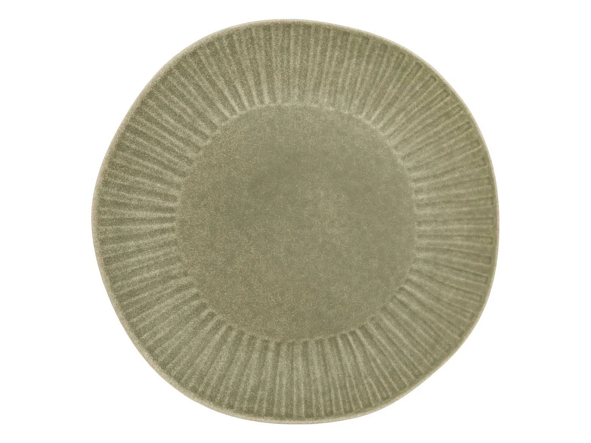 Assiette de Présentation en Faïence "Nyero" 32cm Vert