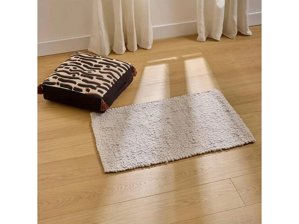 Tapis Effet Laine "Volna" 60x90cm Ivoire