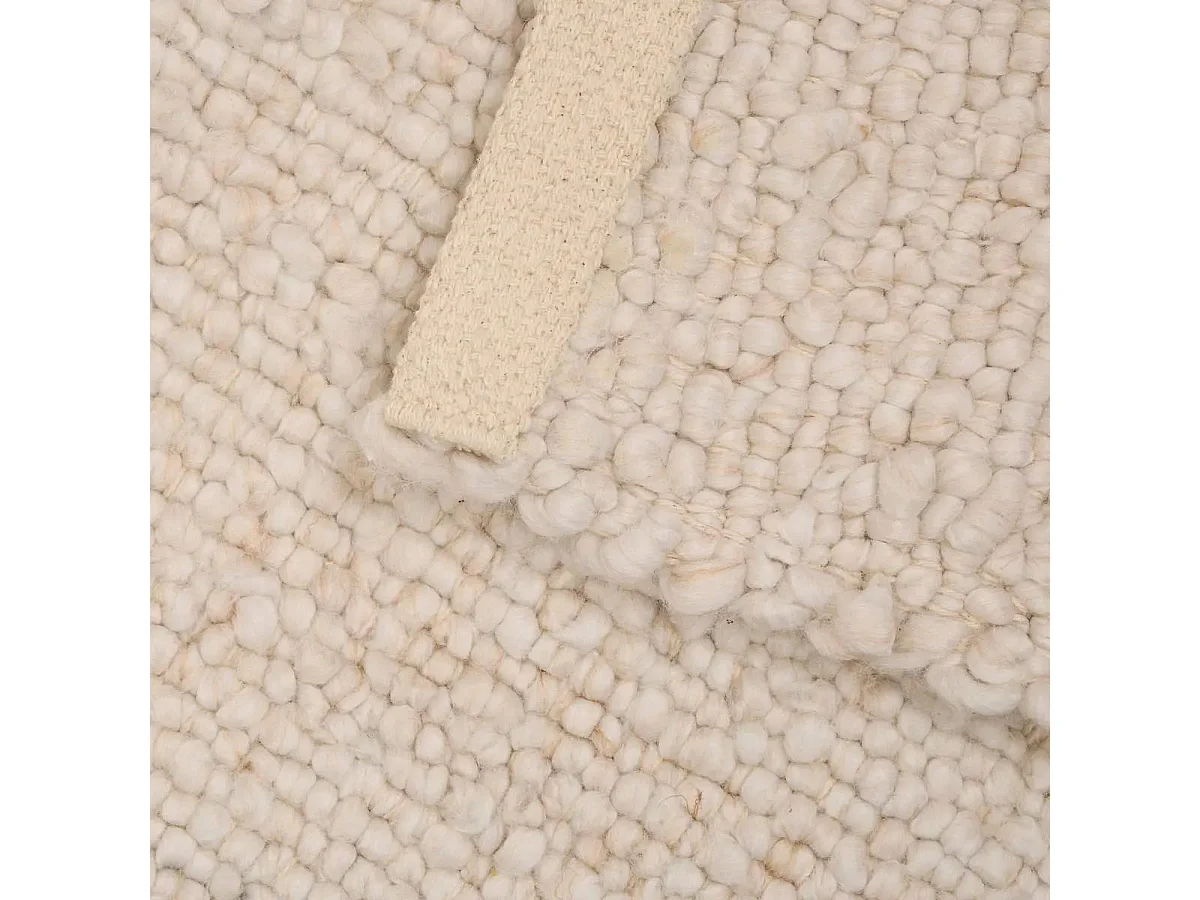 Tapis Effet Laine "Volna" 80x200cm Ivoire