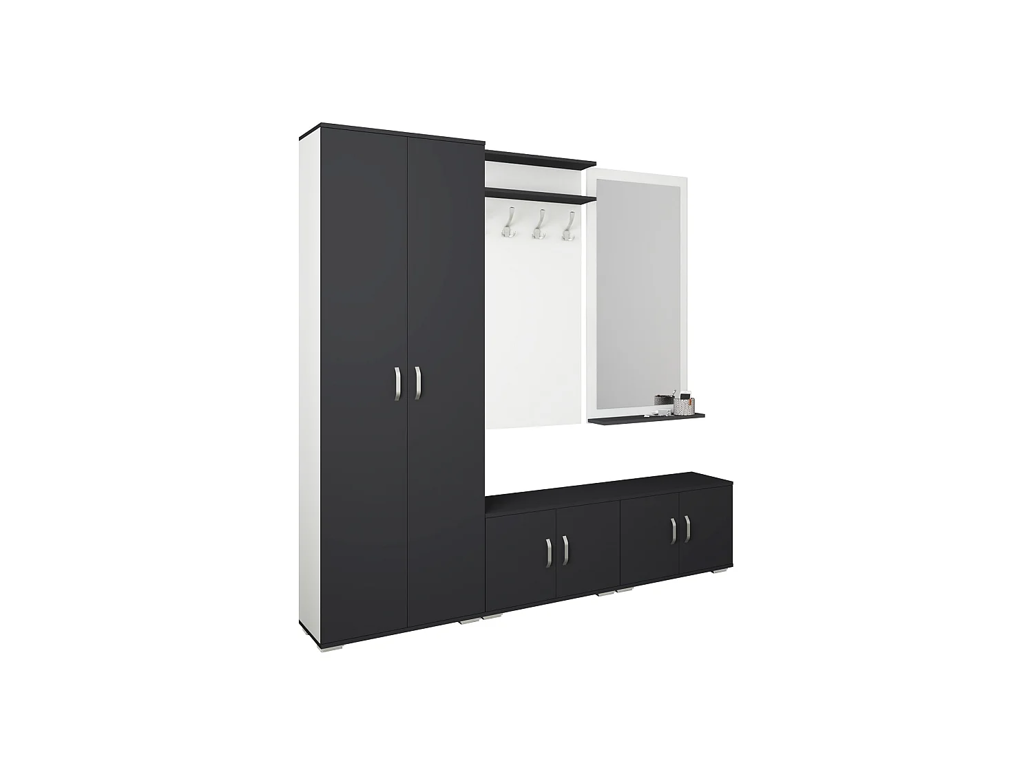 Conjunto Hall haaus Como V5, Antracite/Branco, L 200 cm